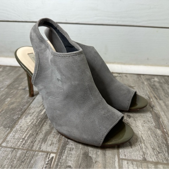 Cole Haan Open Toe Grey Suede Slingback Heel Size 8 - Picture 1 of 3